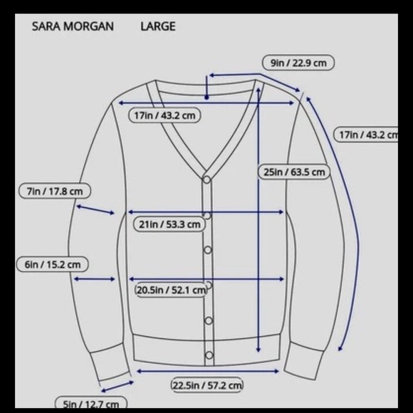 Sara Morgan Knit Cardigan Open Front Sweater L Blue No Buttons Long Sleeves - Picture 10 of 10